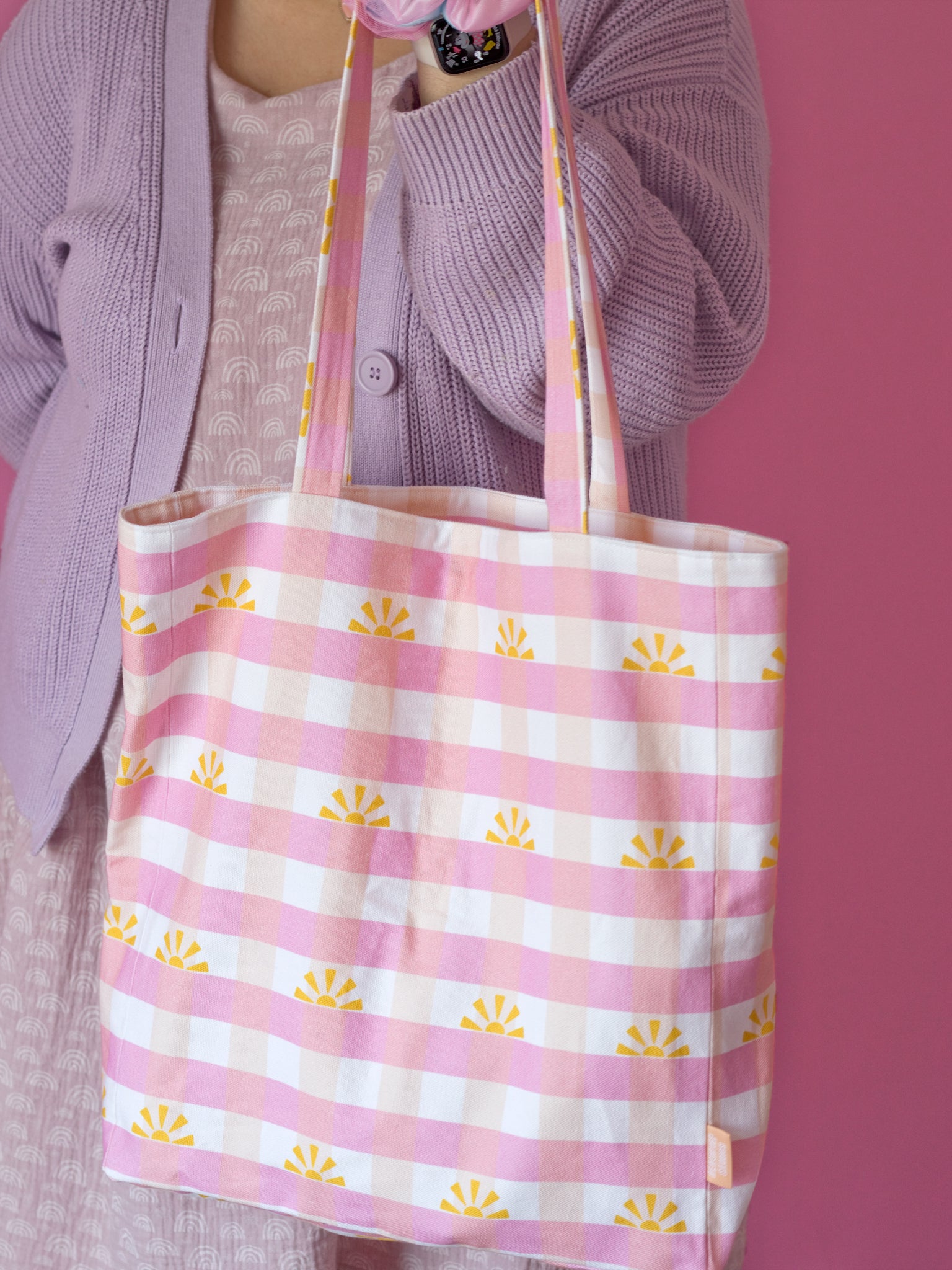 gingham beach bag