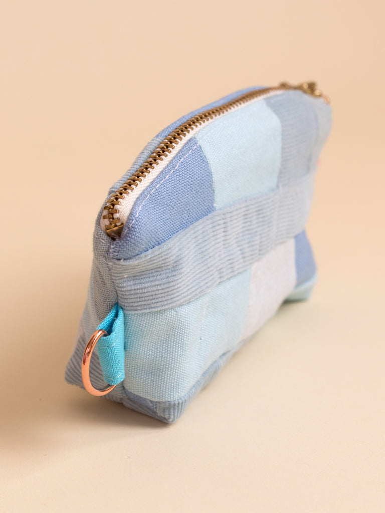 Zero Waste Blue Patchwork Coin Purse