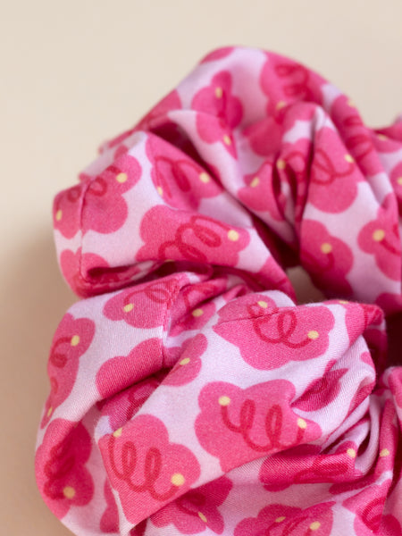 Pink Flower Swirls Oversized Scrunchie