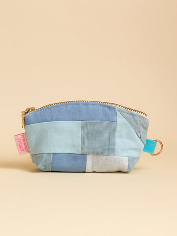 Zero Waste Blue Patchwork Coin Purse