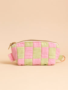 Zero Waste Pink and Green Patchwork Coin Purse